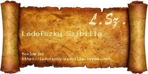 Ledofszky Szibilla névjegykártya
